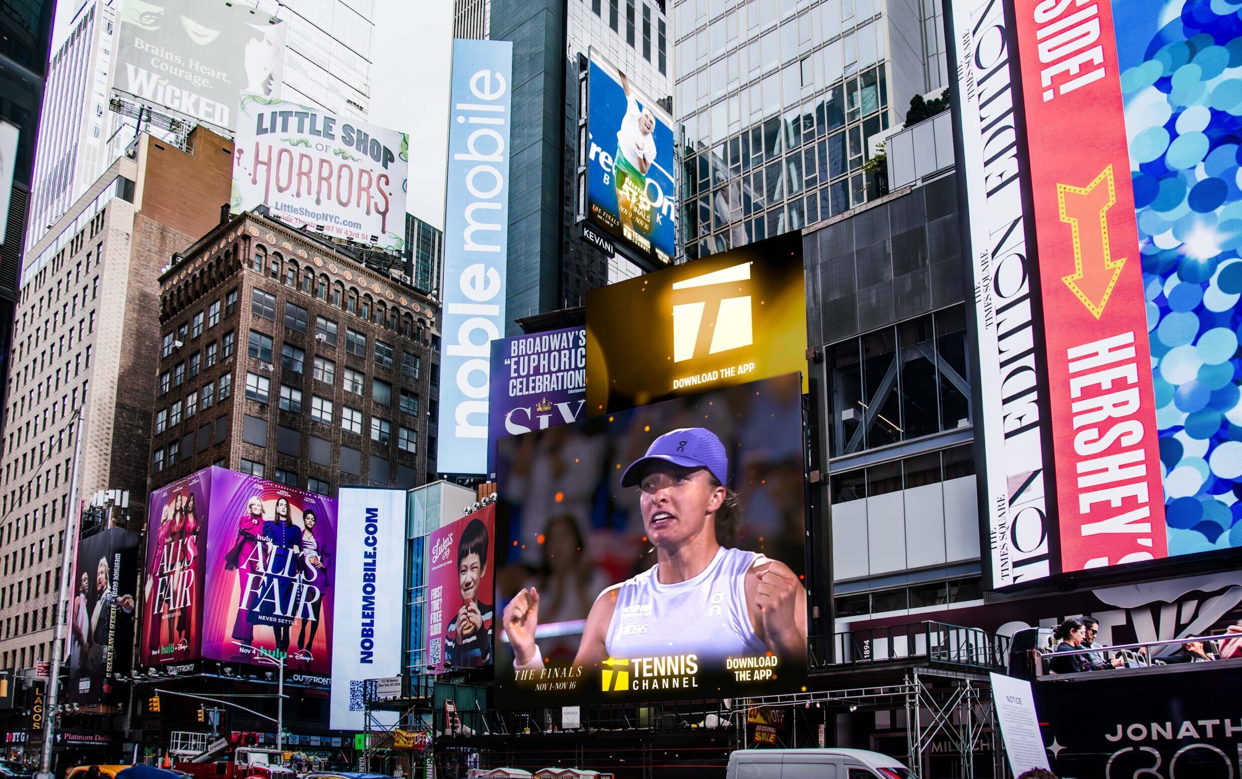 SNA Displays LED screens installed on Times Square hotel